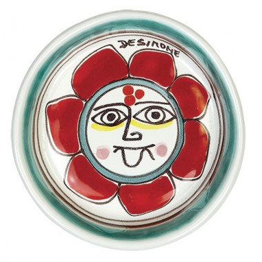 Ashtray Folk sun de simone pottery PC309FK-1 Ashtray Folk sun de simone pottery PC309FK-1